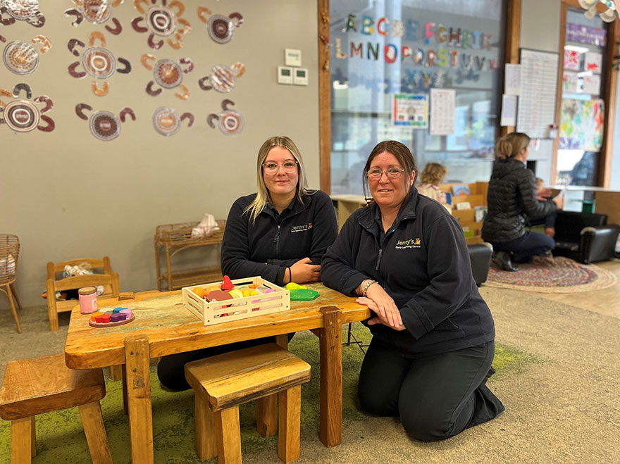 Chelsea (left) and Shelly are gaining their qualifications onsite at Jenny’s ELC