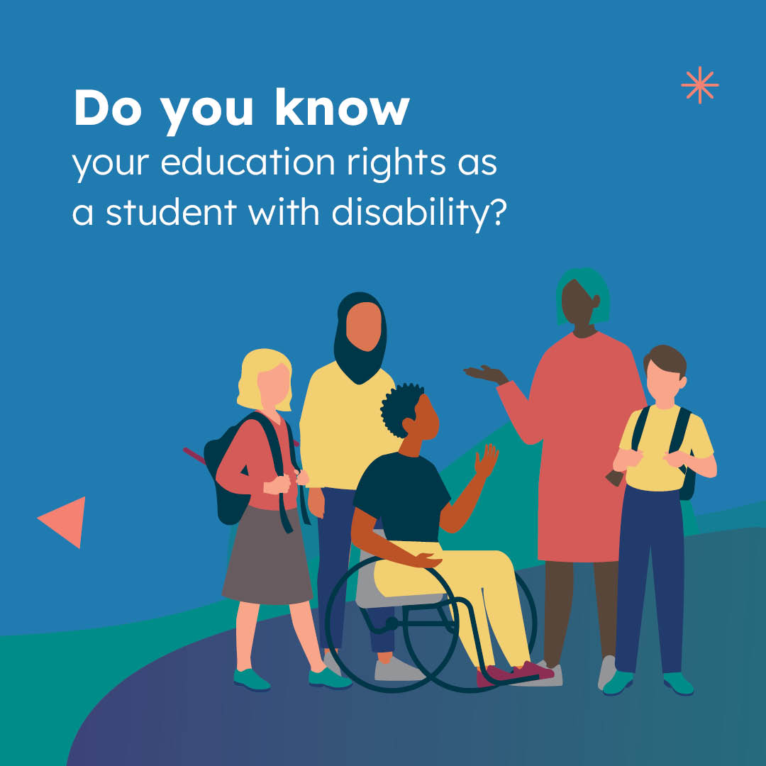 Social media post with the title 'Do you know your education rights as a student with disability?'