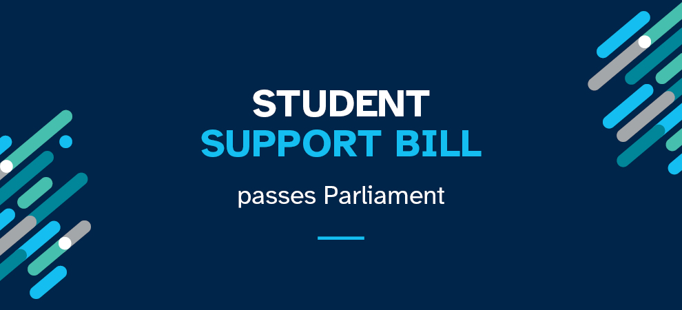 Student Support Bill passes Parliament Newsroom Banner (Decorative)