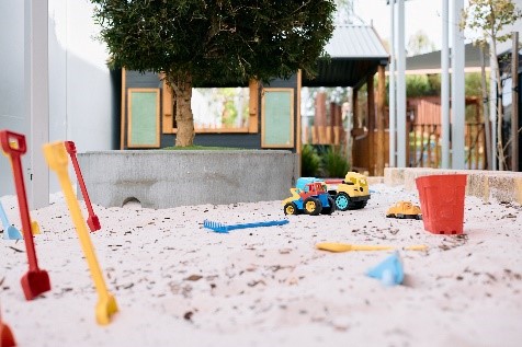 Child care sandpit with no-one around