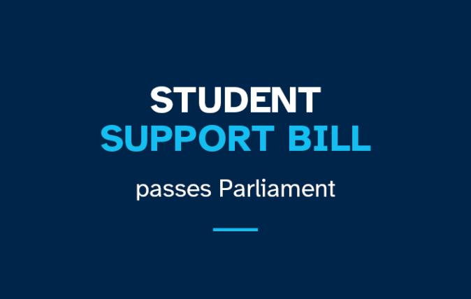 Student Support Bill passes Parliament Newsroom Banner (Decorative)