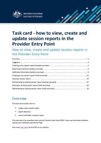 Task card - how to view, create and update session reports in the Provider Entry Point.pdf