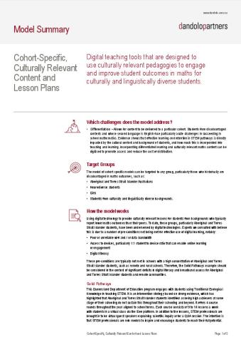 Best Practice Model 7 - Cohort-Specific, Culturally Relevant Content and Lesson Plans.pdf