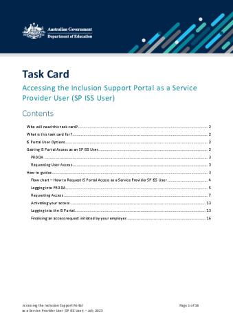 Task Card - Accessing the Inclusion Support Portal as a Service Provider User - SP ISS User.pdf