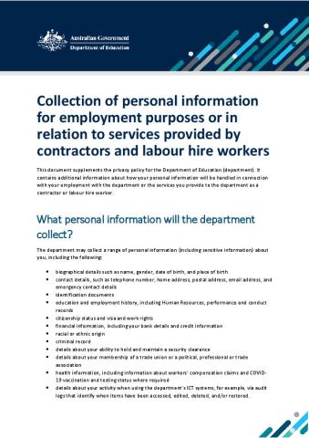 Collection of personal information for our employment purposes (September 2023).pdf