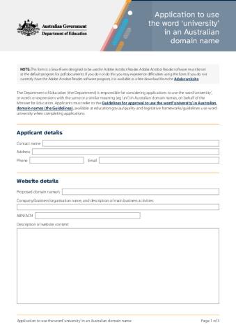 3025 Application to use the Word ‘University’ in an Australian domain name - Fillable PDF_ACC.pdf