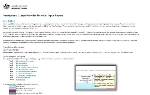 Image of the ¬¬¬¬¬¬¬¬¬¬¬Large Provider Financial Input Report – 2023-24 Financial Year Form