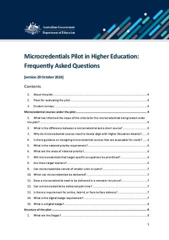 FAQs - Microcredentials Pilot in Higher Education _October 2024.pdf