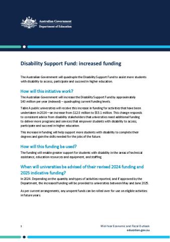 MYEFO factsheet - Disability Support Funding.pdf