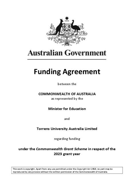 Torrens University 2023 CGS Funding Agreement.pdf