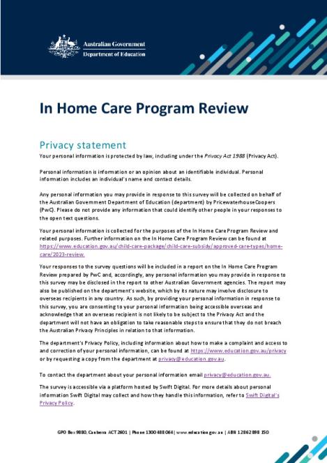 Privacy Statement - IHC program Review .pdf