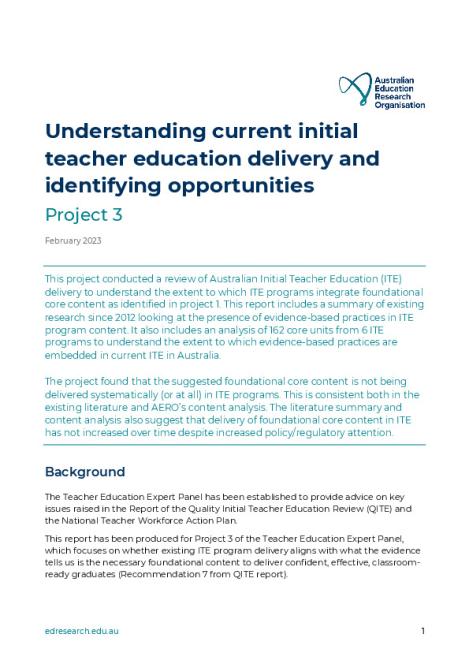 Understanding current initial teacher education delivery and identifying opportunities (AERO).pdf