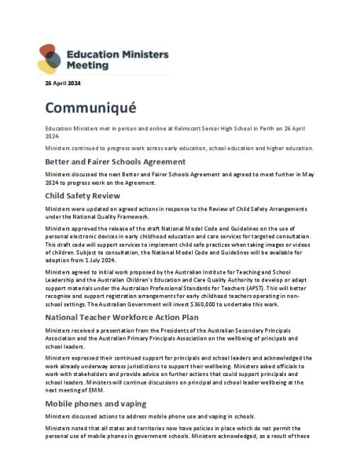 Education Ministers Meeting Communique - 26 April.pdf