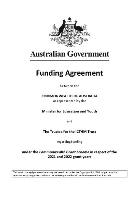 International College of Management Sydney 2021-22 Funding agreement Executed.pdf