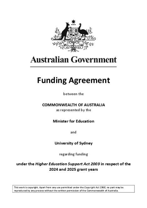 University of Sydney - 2024-2025 CGS Funding Agreement - AUG 2024.pdf