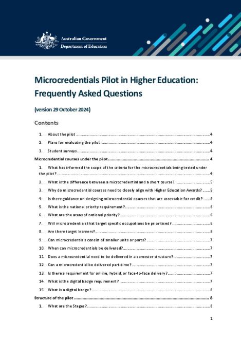 FAQs - Microcredentials Pilot in Higher Education _October 2024.pdf