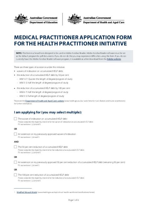 HELP Reduction Application Form - Medical Practitioner (doctor).pdf